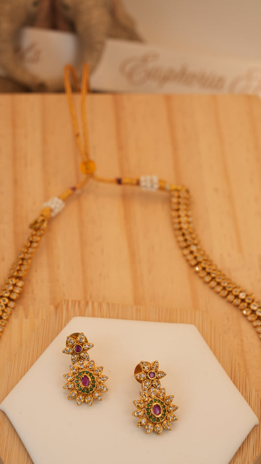 Majestic Ruby–Emerald Heritage Long Haram Set