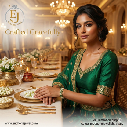 Emerald Grace Beaded Bracelet –with Pearl and Green Accents