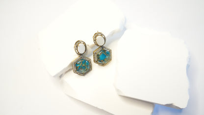 Gilded Turquoise Geo Luxe Drops