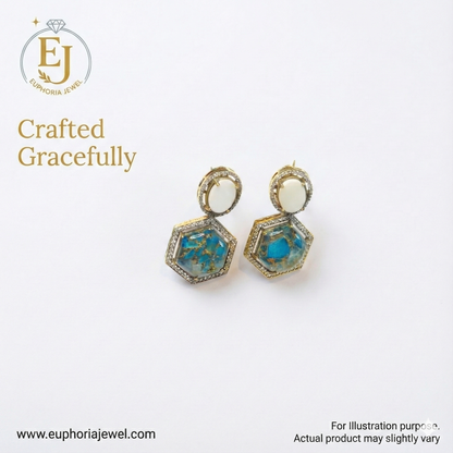 Gilded Turquoise Geo Luxe Drops