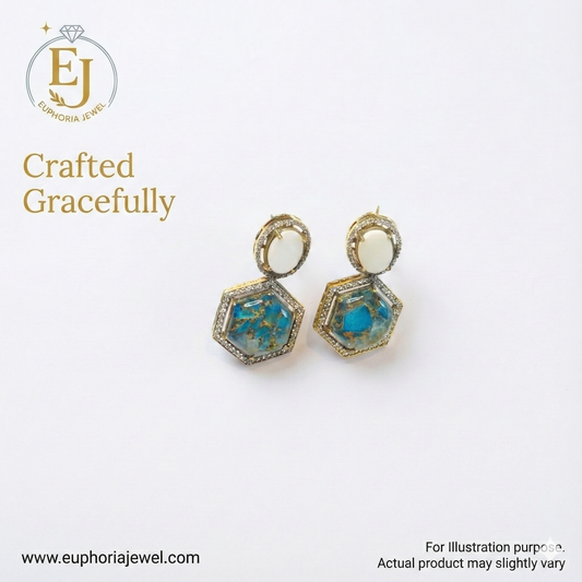 Gilded Turquoise Geo Luxe Drops