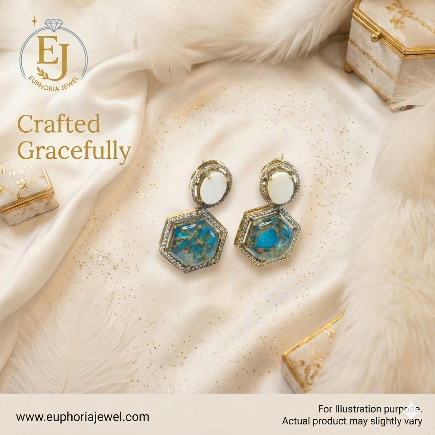 Gilded Turquoise Geo Luxe Drops