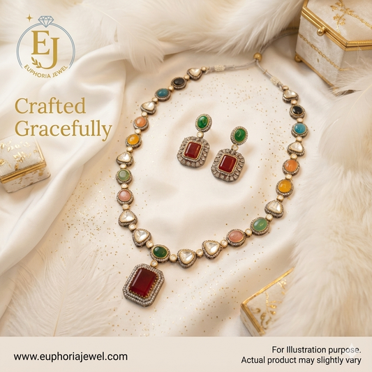 Majestic Navratna Multi colour Couture Set