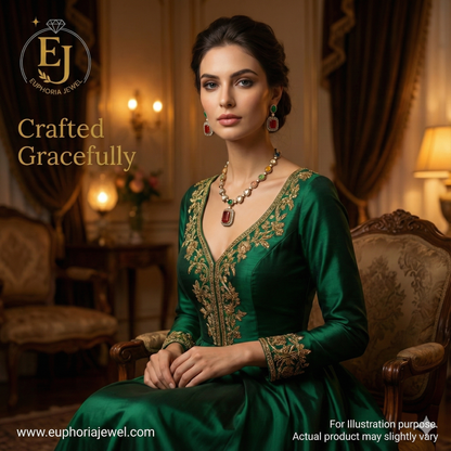 Majestic Navratna Multi colour Couture Set