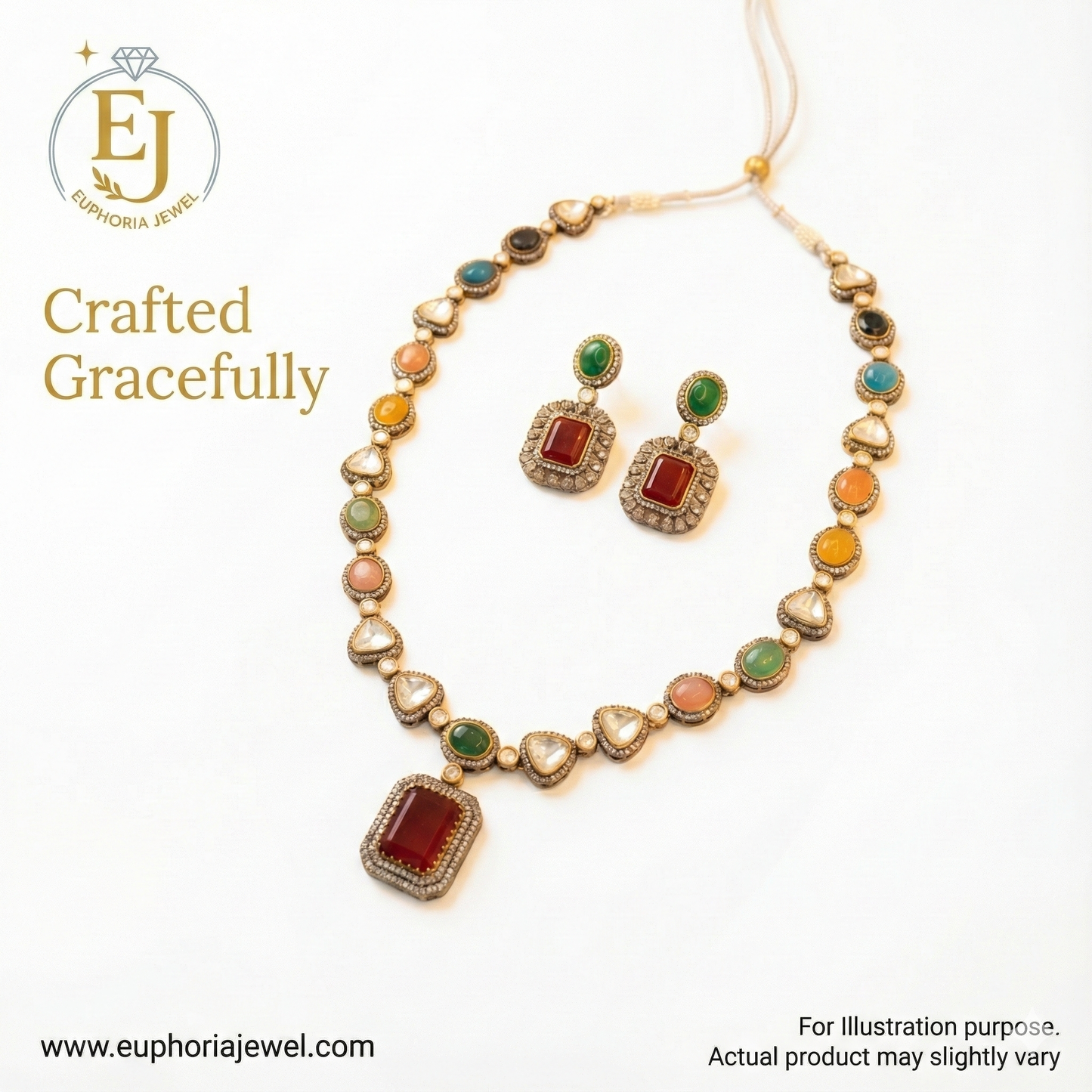 Majestic Navratna Multi colour Couture Set