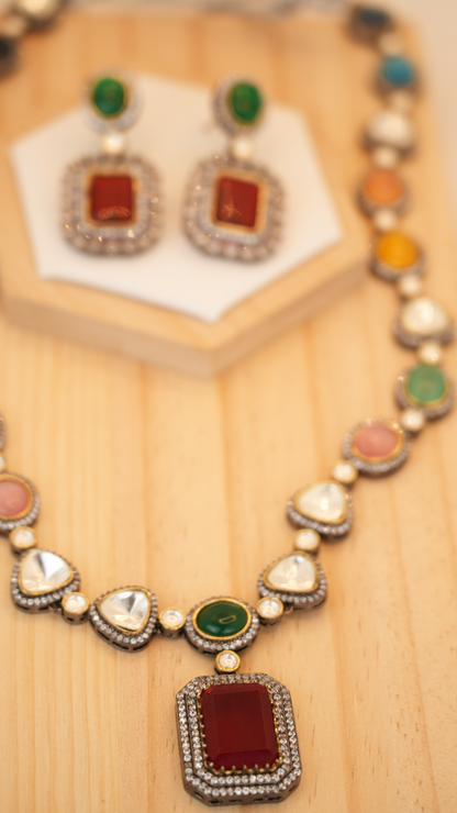 Majestic Navratna Multi colour Couture Set