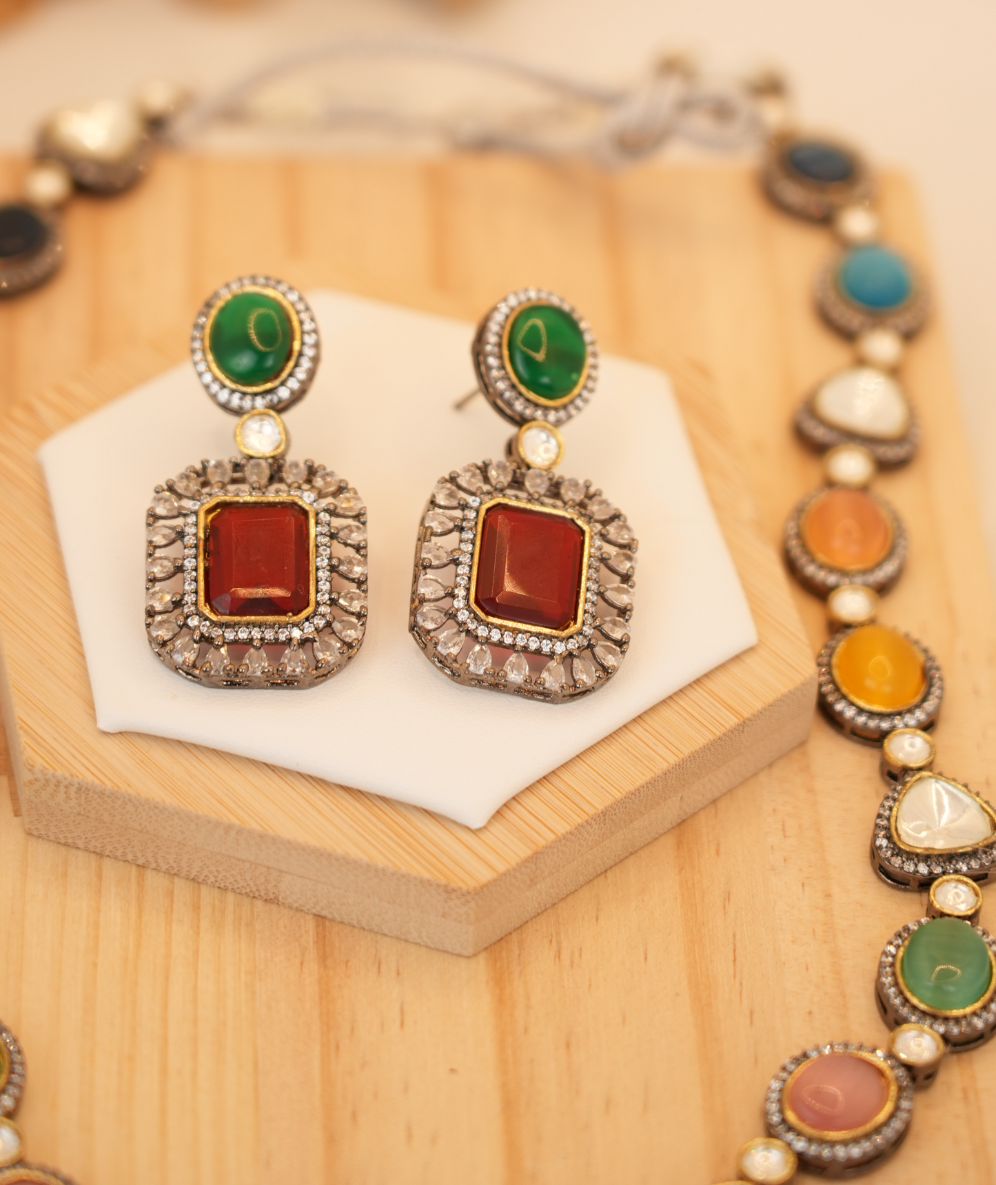 Majestic Navratna Multi colour Couture Set