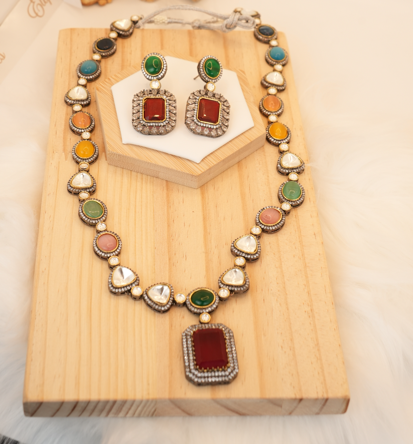 Majestic Navratna Multi colour Couture Set