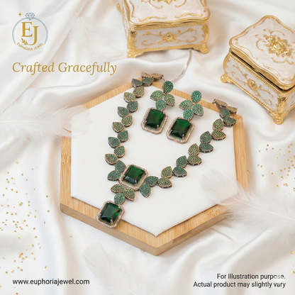 Emerald Royale Couture Set – Premium Statement Necklace & Earrings