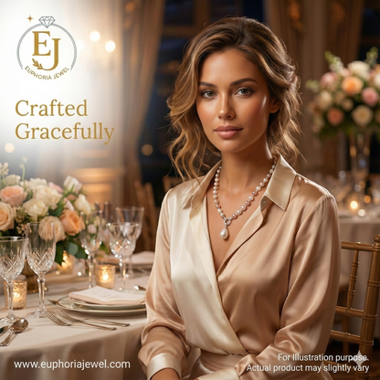 Elegance Lumière Pinkish Baroque Pearl Couture Necklace