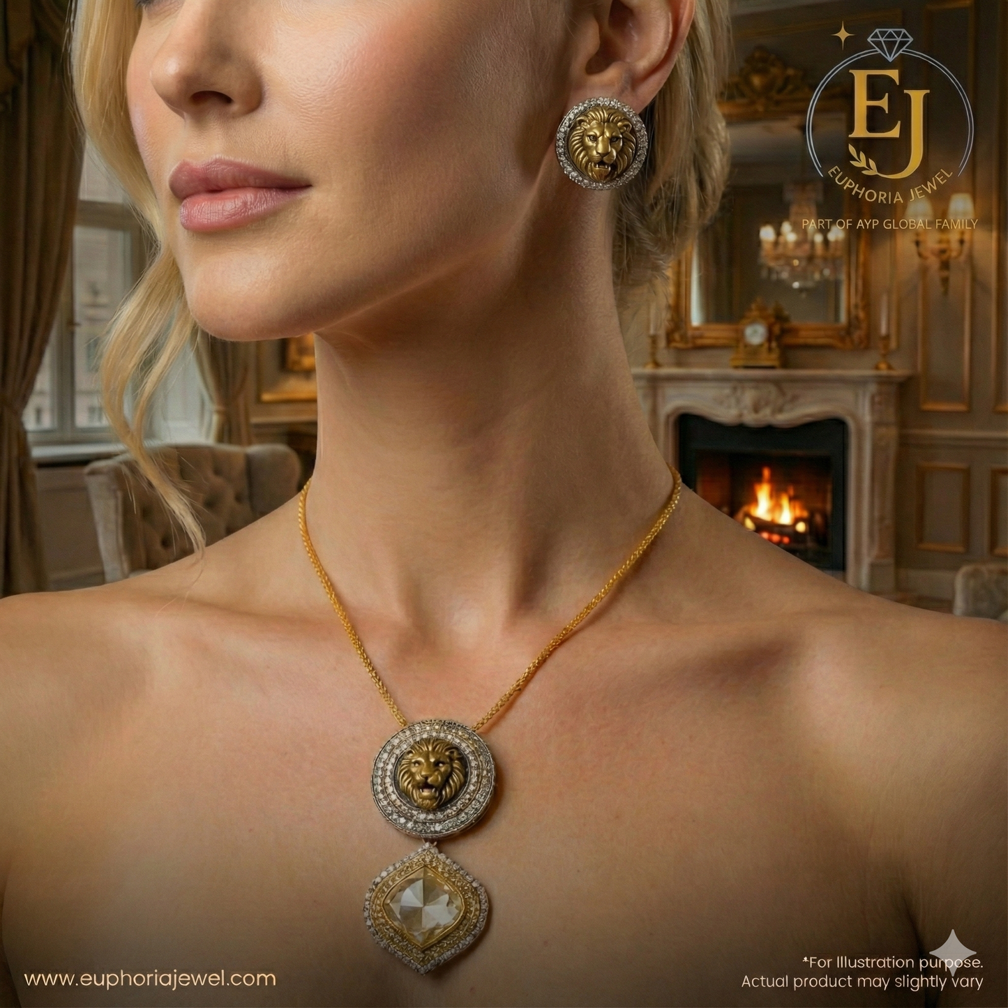 Royal Simha Kundan Medallion Couture Set