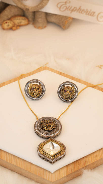 Royal Simha Kundan Medallion Couture Set