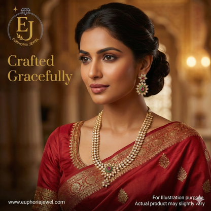 Majestic Ruby–Emerald Heritage Long Haram Set