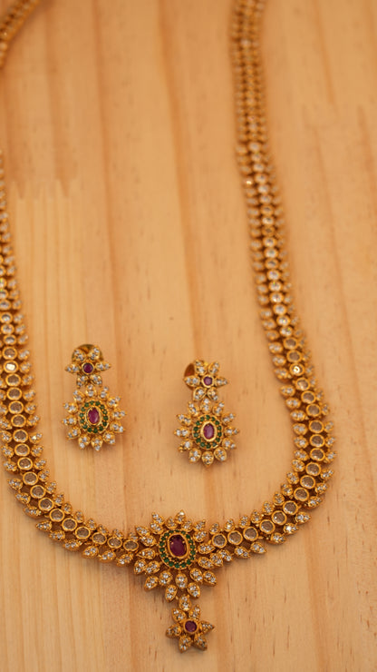 Majestic Ruby–Emerald Heritage Long Haram Set