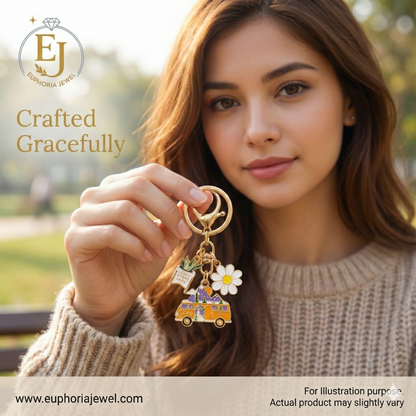 The "Wanderlust Whimsy" Enamel Charm Keychain