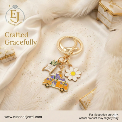 The "Wanderlust Whimsy" Enamel Charm Keychain