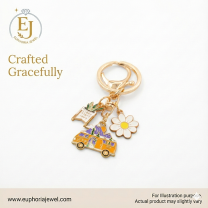 The "Wanderlust Whimsy" Enamel Charm Keychain