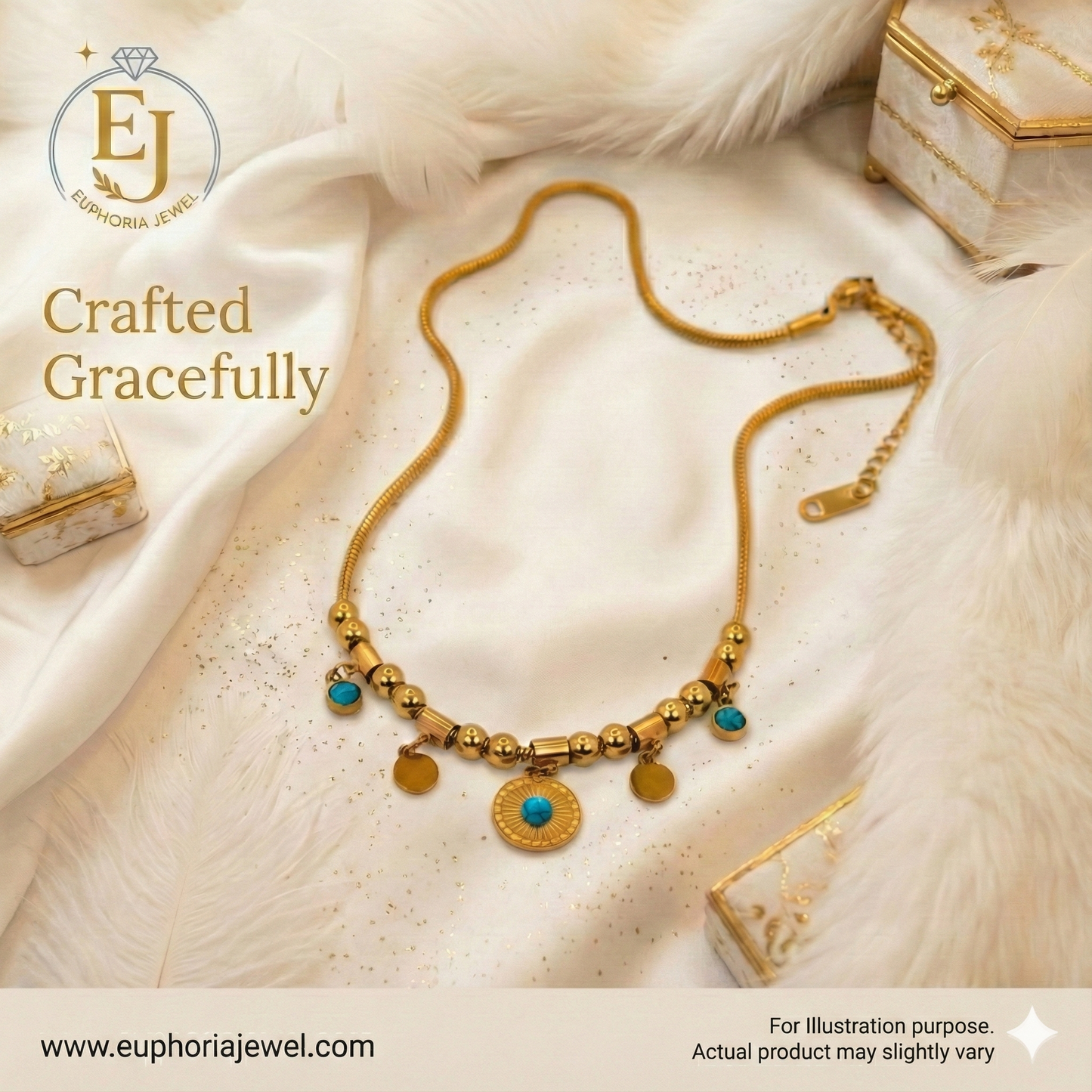 Aurelia Turquoise Charm Necklace