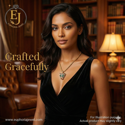 “Fierce Elegance” Leopard Pendant Necklace