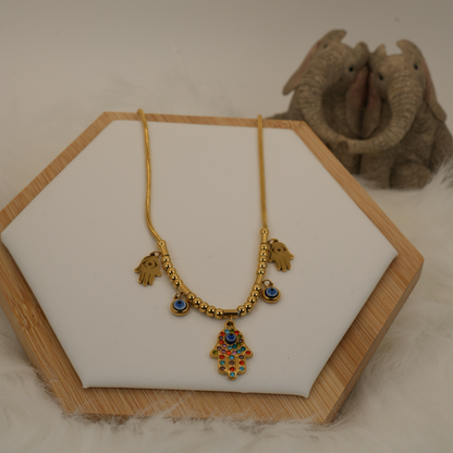 Celestial Hamsa Evil Eye Necklace