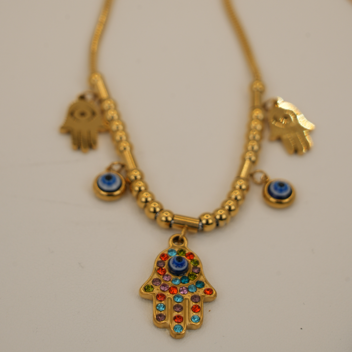 Celestial Hamsa Evil Eye Necklace