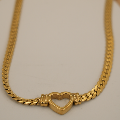 Golden Heart Connection Necklace & Bracelet Set